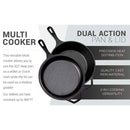 Cuisinel Pre-Seasoned Cast Iron 2-in-1 Multi Cooker 3-Quart Dutch