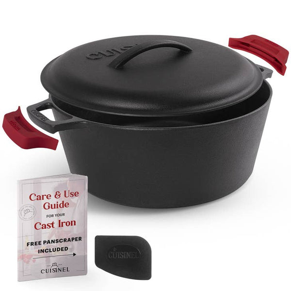 Cuisinel Cast Iron 7 Quart Dutch Oven Pot + Lid