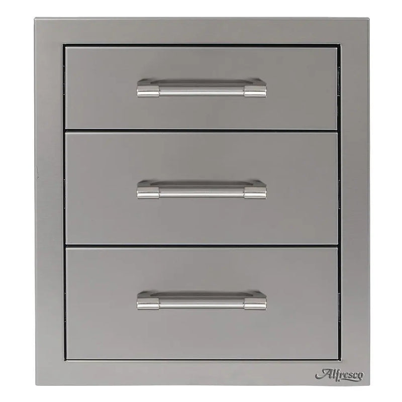 Alfresco 17-Inch Stainless Steel Soft-Close Triple Drawer