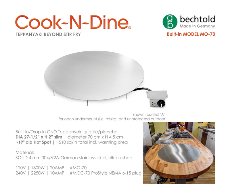 Cook ~ N ~Dine MO-70 Built - In Teppanyaki Cook Top