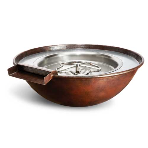 HPC Fire Inspired - Copper Bowl Series – Hammered Tempe Model for Natural Gas